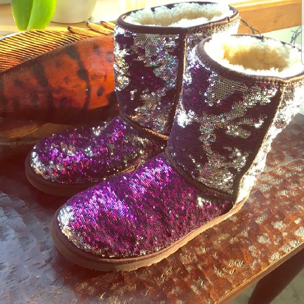 Purple and Chrome UGGS size 8